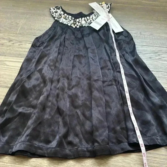 ✨🆕French Connection🆕✨ | Black satin tank top with rhinestones - Picture 7 of 10